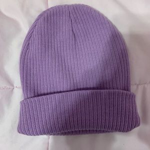 Purple Lilac Ribbed Beanie